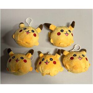 Pokemon Pikachu Clip-On Plushie Keychain set of 5Pk Pokémon
